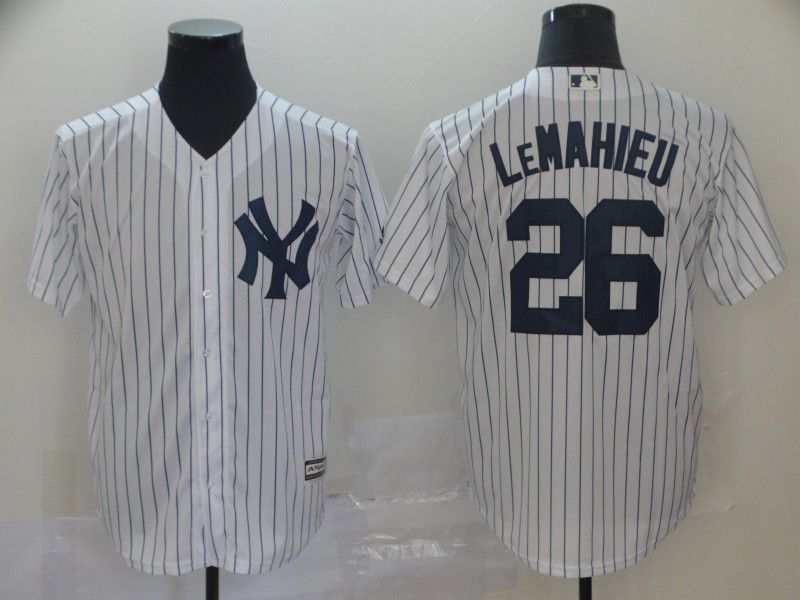 Men New York Yankees #26 Lemahieu White Game MLB Jerseys->los angeles dodgers->MLB Jersey